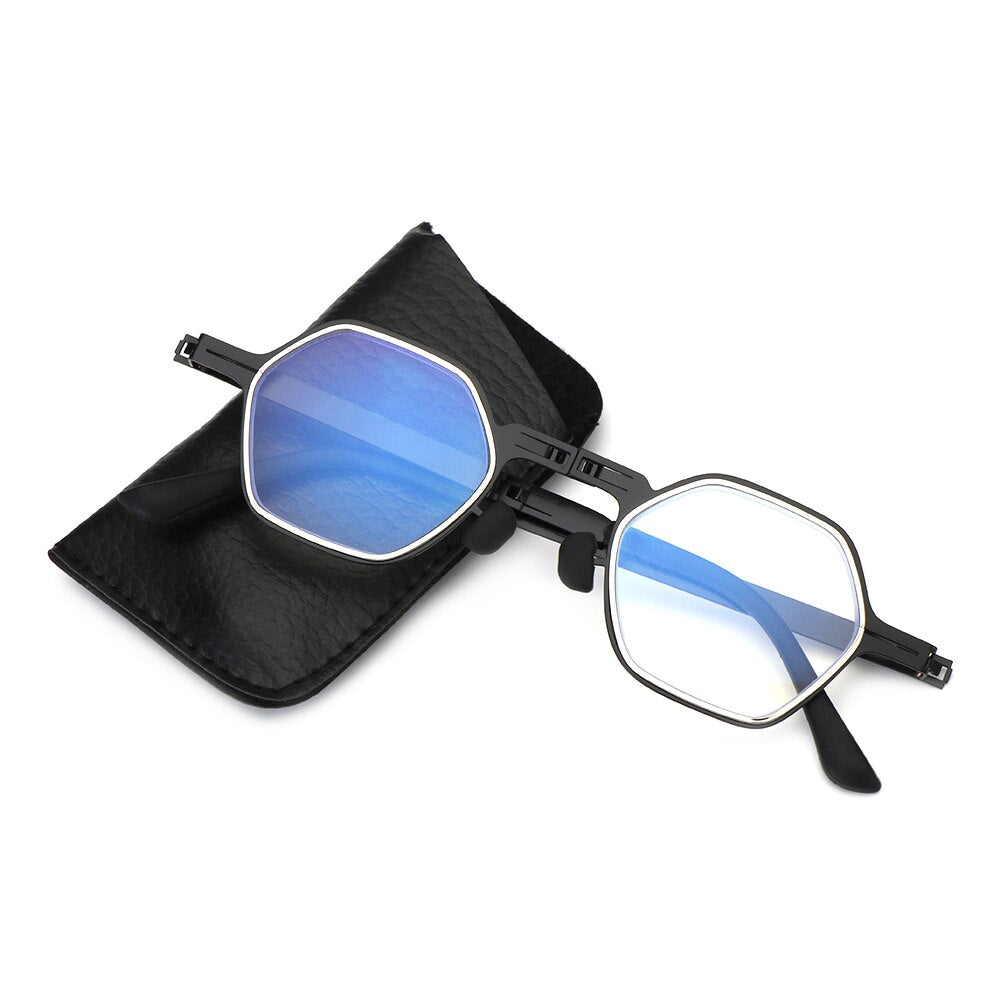 Glasses for Men & Women Spring Hinge Readers Blue Light Blocking Computer Eyeglasses Foldable Reading Glasses with Case