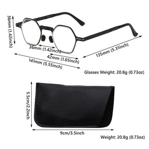 Glasses for Men & Women Spring Hinge Readers Blue Light Blocking Computer Eyeglasses Foldable Reading Glasses with Case