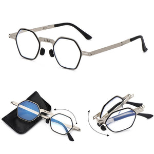 Glasses for Men & Women Spring Hinge Readers Blue Light Blocking Computer Eyeglasses Foldable Reading Glasses with Case