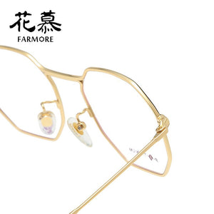 Glasses frame female can match myopic Korean version of pure titanium polygon personality web celebrity eye frame male