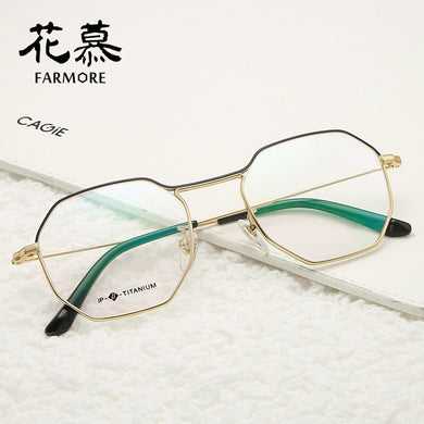 Glasses frame female can match myopic Korean version of pure titanium polygon personality web celebrity eye frame male