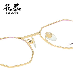 Glasses frame female can match myopic Korean version of pure titanium polygon personality web celebrity eye frame male