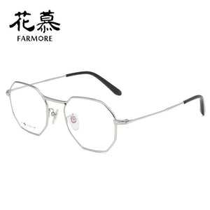 Glasses frame female can match myopic Korean version of pure titanium polygon personality web celebrity eye frame male