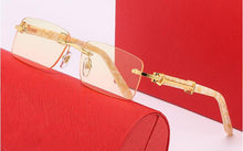 Carica l&#39;immagine nel visualizzatore di Gallery, Glasses frame men&#39;s sunglasses without gold lens men&#39;s reflective lens meeting women&#39;s glasses 2053