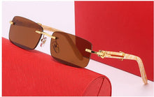 Carica l&#39;immagine nel visualizzatore di Gallery, Glasses frame men&#39;s sunglasses without gold lens men&#39;s reflective lens meeting women&#39;s glasses 2053