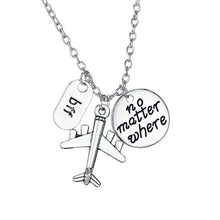 Load image into Gallery viewer, Globe Earth Airplane Keychain Camera Passport Compass Pendant Wanderlust Travelers Necklace Travel Bangle Bracelet Jewelry Gifts