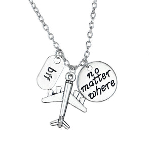 Globe Earth Airplane Keychain Camera Passport Compass Pendant Wanderlust Travelers Necklace Travel Bangle Bracelet Jewelry Gifts