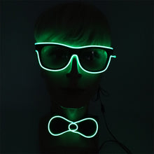 Load image into Gallery viewer, Glowing EL Wire Glasses Neon Party Unisex Apparel Accessories LED Bow Tie Sunglasses For Festive Dance Party Decor