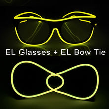 Load image into Gallery viewer, Glowing EL Wire Glasses Neon Party Unisex Apparel Accessories LED Bow Tie Sunglasses For Festive Dance Party Decor
