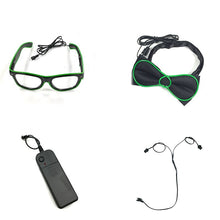 Load image into Gallery viewer, Glowing EL Wire Glasses Neon Party Unisex Apparel Accessories LED Bow Tie Sunglasses For Festive Dance Party Decor