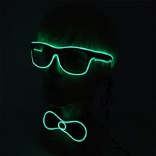 Load image into Gallery viewer, Glowing EL Wire Glasses Neon Party Unisex Apparel Accessories LED Bow Tie Sunglasses For Festive Dance Party Decor