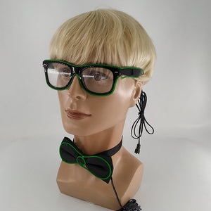 Glowing EL Wire Glasses Neon Party Unisex Apparel Accessories LED Bow Tie Sunglasses For Festive Dance Party Decor
