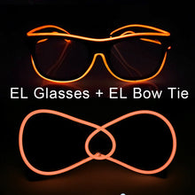 Load image into Gallery viewer, Glowing EL Wire Glasses Neon Party Unisex Apparel Accessories LED Bow Tie Sunglasses For Festive Dance Party Decor
