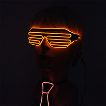 Load image into Gallery viewer, Glowing EL Wire Tie Dance Party Supplies Flashing Shutters Glasses Neon Light Sunglasses For Halloween Christmas