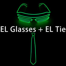 Load image into Gallery viewer, Glowing EL Wire Tie Dance Party Supplies Flashing Shutters Glasses Neon Light Sunglasses For Halloween Christmas