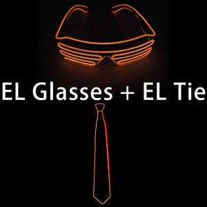 Glowing EL Wire Tie Dance Party Supplies Flashing Shutters Glasses Neon Light Sunglasses For Halloween Christmas