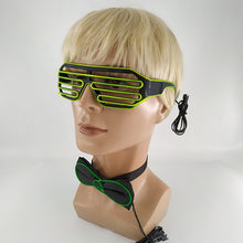 Load image into Gallery viewer, Glowing Neon Light Bow Tie And Shutters Glasses Costume Accessories Luminous EL Wire Sunglasses For Halloween Christmas Party