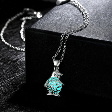 Collana a catena fine in argento sterling 925 con gufo luminoso per gioielli unisex in stile moda Europa e America Animali zodiacali alla moda 