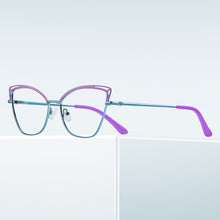 Load image into Gallery viewer, Gmei Design Blue Light Blocking Women&#39;s Cat Eye Metal Glasses Frame Female Anti Radiation Protection Eyeglasses Frames 3038