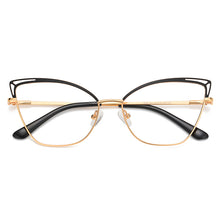 Load image into Gallery viewer, Gmei Design Blue Light Blocking Women&#39;s Cat Eye Metal Glasses Frame Female Anti Radiation Protection Eyeglasses Frames 3038