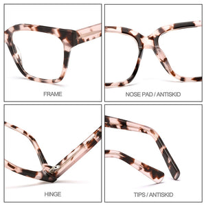 Gmei Tortoise Shell Color Acetate Women Retro Glasses Frame Optical Square Myopia Prescription Eyeglasses Frames M62435