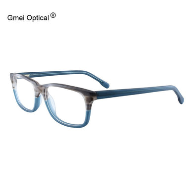 Gmei Optical Acetate Rectangular Full Rim Men's Prescription Glasses Frames Women Myopia Optical Frame With Spring Hinges T8061