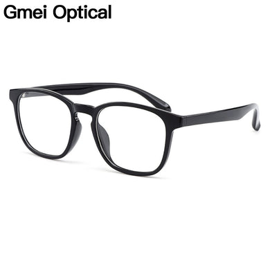 Gmei Optical Brand Designer Square Black Men's Eyeglasses Frames Ultralight Plastic TR90 Full Rim Women's Glasses Frame H8014