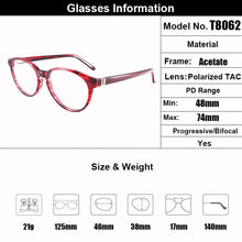 Load image into Gallery viewer, Gmei Optical Burgundy Acetate Full-Rim Prescription Eyeglasses Frames Spectacle for Women&#39;s Eyewear With Spring Hinges T8062