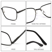 Load image into Gallery viewer, Gmei Optical Business Men Aluminum Magnesium Glasses Frame With Spring Hinges Brand Designer Square Spectacles Frames GF9010