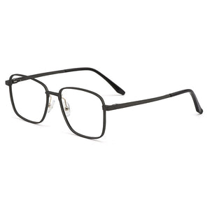 Gmei Optical Business Men Aluminum Magnesium Glasses Frame With Spring Hinges Brand Designer Square Spectacles Frames GF9010