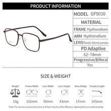 Load image into Gallery viewer, Gmei Optical Business Men Aluminum Magnesium Glasses Frame With Spring Hinges Brand Designer Square Spectacles Frames GF9010
