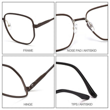 Load image into Gallery viewer, Gmei Optical Business Men Aluminum Magnesium Square Glasses Frame With Spring Hinges Brand Designer Spectacles Frames GF9008