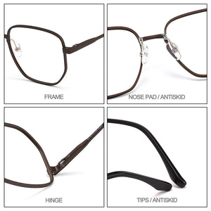 Gmei Optical Business Men Aluminum Magnesium Square Glasses Frame With Spring Hinges Brand Designer Spectacles Frames GF9008