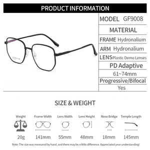 Gmei Optical Business Men Aluminum Magnesium Square Glasses Frame With Spring Hinges Brand Designer Spectacles Frames GF9008