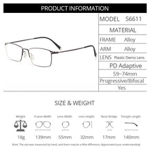 Load image into Gallery viewer, Gmei Optical Business Men Glasses Frame Titanium Alloy Full Rim S6611 Rectangular Classic Women Spectacles Frames Eyewear