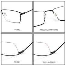 Load image into Gallery viewer, Gmei Optical Business Men Glasses Frame Titanium Alloy Full Rim S6611 Rectangular Classic Women Spectacles Frames Eyewear