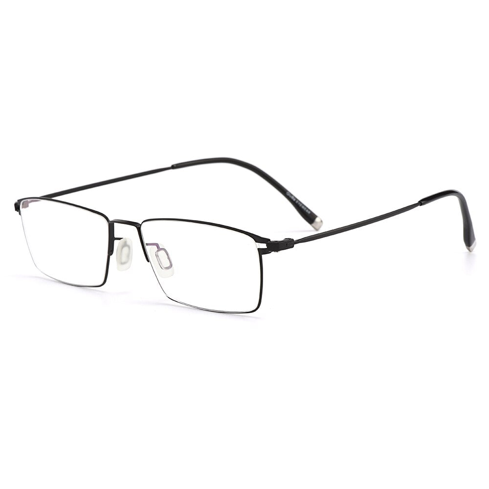 Gmei Optical Business Men Glasses Frame Titanium Alloy Full Rim S6611 Rectangular Classic Women Spectacles Frames Eyewear