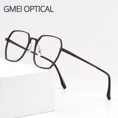 Gmei Optical Classic Men Aluminum Magnesium Glasses Frame With Spring Hinges Square Spectacles Frames Eyewear GF9001