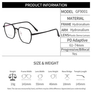 Gmei Optical Classic Men Aluminum Magnesium Glasses Frame With Spring Hinges Square Spectacles Frames Eyewear GF9001