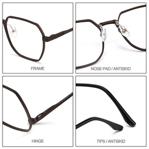 Gmei Optical Classic Men Aluminum Magnesium Glasses Frame With Spring Hinges Square Spectacles Frames Eyewear GF9001