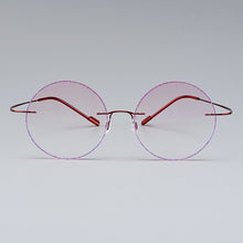 Load image into Gallery viewer, Gmei Optical Classic Ultra-light Red Titanium Alloy Women&#39;s Rimless Glasses Frame With Gradient Pink Tint Plano Lenses T80898
