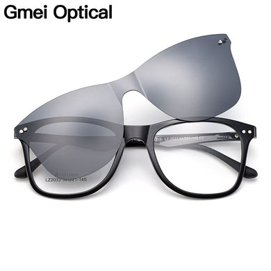 Gmei Optical Men Square Ultem Occhiali da vista Montatura ultraleggera polarizzata Clip su occhiali da sole Occhiali da vista da donna S2033 