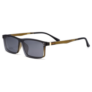 Gmei Optical Men Square Ultralight Ultem Glasses Frame Polarized Clip on Sunglasses Women Optical Eyewear S2026