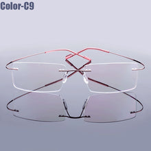 Load image into Gallery viewer, Gmei Optical  Rimless Glasses Frame Memory Alloy Eyeglasses Prescription Ultralight Flexible Frames 9 Colors T8089