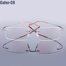 Load image into Gallery viewer, Gmei Optical Rimless Glasses Frame Memory Alloy Eyeglasses Prescription Ultralight Flexible Frames 9 Colors T8089