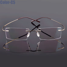 Load image into Gallery viewer, Gmei Optical  Rimless Glasses Frame Memory Alloy Eyeglasses Prescription Ultralight Flexible Frames 9 Colors T8089