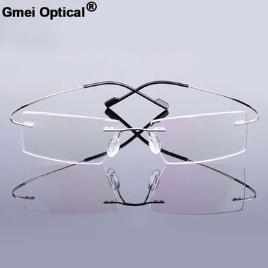 Gmei Optical Rimless Glasses Frame Memory Alloy Eyeglasses Prescription Ultralight Flexible Frames 9 Colors T8089