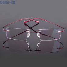 Load image into Gallery viewer, Gmei Optical  Rimless Glasses Frame Memory Alloy Eyeglasses Prescription Ultralight Flexible Frames 9 Colors T8089