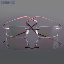 Load image into Gallery viewer, Gmei Optical Rimless Glasses Frame Memory Alloy Eyeglasses Prescription Ultralight Flexible Frames 9 Colors T8089