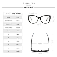 Load image into Gallery viewer, Gmei Optical Women Cat Eye Glasses Frame Transparent Clear Female Myopia Prescription Spectacles Frames 2005